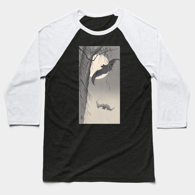 Bat and Full Moon by Ohara Koson Baseball T-Shirt by topower